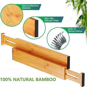 Bamboo <b>Drawer</b> Dividers Expandable Clothing Organizer Rectangular 4 Layers Standing Type For <b>Dressing</b> <b>Table</b> Bedroom Bathroom - Product Image 4