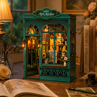 OCHOICE Drop Shipping MOQ=1 Kit de bibliothèque miniature DIY et puzzle 3D en bois pour décoration intérieure