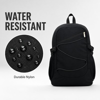 Sac à dos sportif mince et imperméable en nylon de 16 pouces, grande capacité, pour les promenades quotidiennes en ville