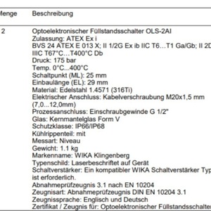Interrupteur de niveau capacitif Ksr Kuebler Zelm 06 ATEX 0299 Capteur industriel Ip67 10A 250V 0-100C - Product Image 3