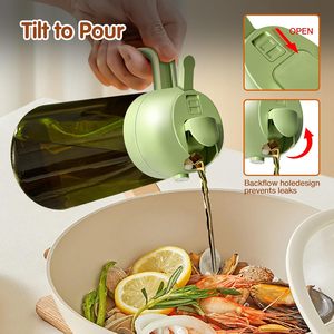 Vaporisateur d'huile d'olive et de vinaigre multifonctionnel 2-en-1 en verre de qualité alimentaire 470 ml (16 oz) anti-goutte pour la cuisine - Product Image 5