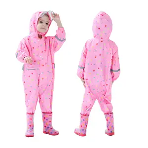 Factory Hot Sale Suit Piece Suits Children Waterproof Rain Pants One Piece Kids Raincoat With Good Service