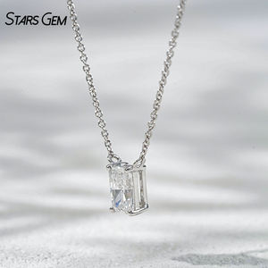 Collar de Diamantes Cultivados en Laboratorio StarsGem, Oro Sólido de 10K, 0.57ct, Corte Radiante, Color E, Chapado en Rodio, Joyería Clásica Unisex - Product Image 2