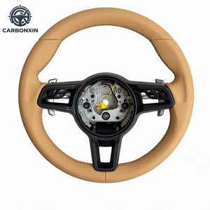Volante Deportivo Personalizado de Cuero/Aluminio/Madera con Diseño Dinámico en Negro para Porsche Panamera, Macan, Cayenne, Cayman - Product Image 2