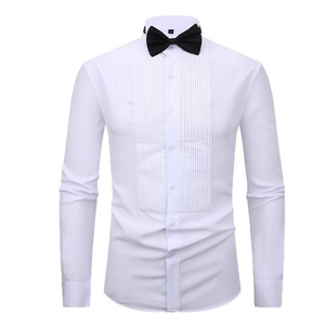 <span class=keywords><strong>Chemise</strong></span> habillée formelle <span class=keywords><strong>pour</strong></span> <span class=keywords><strong>homme</strong></span> à manches longues, <span class=keywords><strong>chemise</strong></span> française de haute qualité, couleur unie blanche, simple boutonnage, popeline, style européen américain - Product Image 5