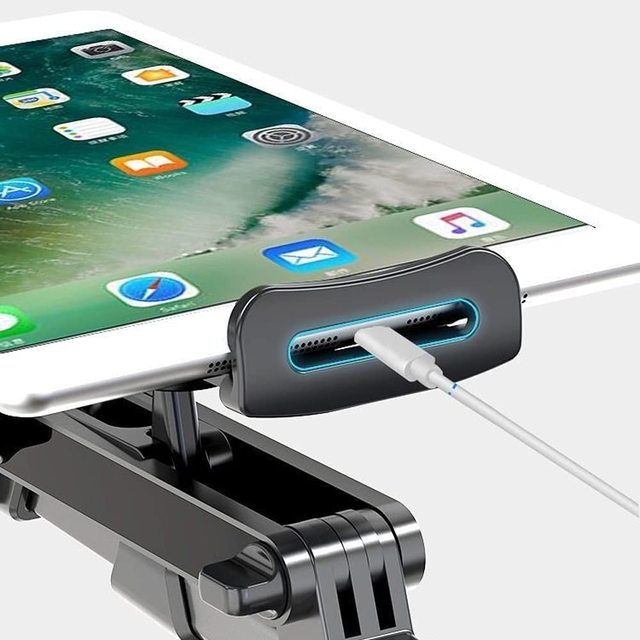 Car Headrest Tablet Mount Backseat Seat Universal Tablet Cell Phone Holder 360 Swivel Rotating Angle Adjustable Stretchable