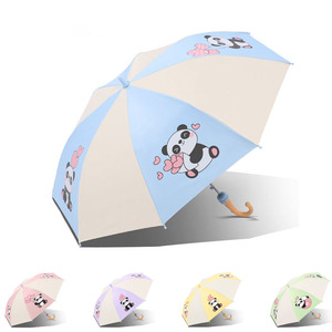 Paraguas Paraíso Patrón de Panda lindo Protección UV Paraguas de fibra de vidrio UPF 50 Paraguas para niños - Product Image 1