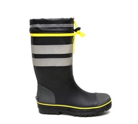 Bottes de pluie montantes en caoutchouc pour hommes, avec embout et semelle en acier, réfléchissantes, résistantes à l'usure et antidérapantes, pour la protection au travail