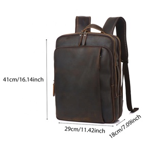 Biểu Tượng Tùy Chỉnh Không Thấm Nước Chính Hãng Da Người Đàn Ông Của Túi Du Lịch Thể Thao Giản Dị Học Sinh Máy Tính Xách Tay Ba Lô Với Đa Khoang - Product Image 2