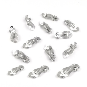 Clips d'oreille en acier inoxydable 316L pour boucles d'oreilles invisibles sans perçage, matériaux de bricolage, clips à ressort, unisexe - Product Image 1