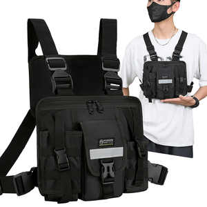 <span class=keywords><strong>Sac</strong></span> Poitrine Tactique Réfléchissant pour Homme, Nouveau Design, Extérieur, avec Double Poche Poitrine Étanche, <span class=keywords><strong>Sac</strong></span> à <span class=keywords><strong>Dos</strong></span> Noir avec Cadre Externe - Product Image 1