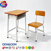 Ensemble de mobilier scolaire contemporain en bois durable pour collège, bureau et chaise pour enfant, bureau d'étude pour enfant