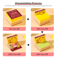 Bloc-notes 3D en papier fait main 2026 avec calendrier et musique, ornement de bureau miniature créatif, bloc de notes adhésives, boîte cadeau