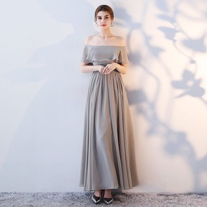Nuevo Vestido <span class=keywords><strong>de</strong></span> Dama <span class=keywords><strong>de</strong></span> Honor Gris <span class=keywords><strong>de</strong></span> Alta Calidad para Hermanas, Talla Grande - Product Image 2