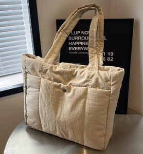 High Quality Fashion Daily Use Large Capacity <b>Soft</b> Cotton Portable Quilted Tote Bag Light-Weight Puffer <b>Handbag</b> - Product Image 1