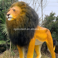 Modèle de lion animatronique pour parc safari, servant de spectacle animal automatique ou d'exposition interactive d'animaux robotiques de la prairie africaine