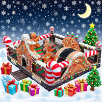 Nouveau château gonflable en PVC pour enfants et adultes, parcours d'obstacles en forme de bonhomme en pain d'épices de Noël, couleur et taille personnalisées - Location pour fêtes