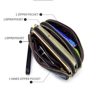 Fashion Clutch Wallet Women Genuine Leather Clutch <b>Purse</b> Ladies Cell Phone Bag Wallets Leather Wrist Wallet - Product Image 2