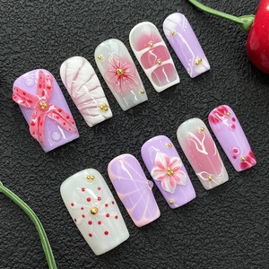 <span class=keywords><strong>Faux</strong></span> <span class=keywords><strong>ongles</strong></span> en <span class=keywords><strong>gel</strong></span> UV, 10 pièces, magnifiques et exquis, décoration intégrale, style Y2K, carrés sculptés, faits à la main, à presser - Product Image 1