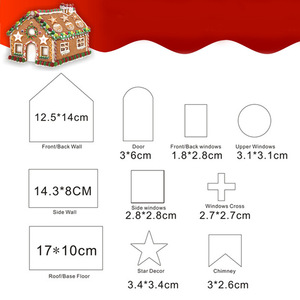 Ensemble de 18 emporte-pièces en acier inoxydable 3D pour Noël, emporte-pièces en forme de maison en pain d'épices pour la pâtisserie - Product Image 5