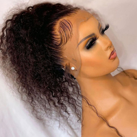 Perruques de cheveux humains brésiliens bruts bouclés et crépus pas chers Perruques de cheveux humains avec lace frontal HD sans colle transparentes pour femmes noires