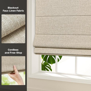 Stores romains modernes à ressorts horizontaux en tissu occultant, faciles à installer, pour fenêtres françaises – Offre spéciale usine - Product Image 3