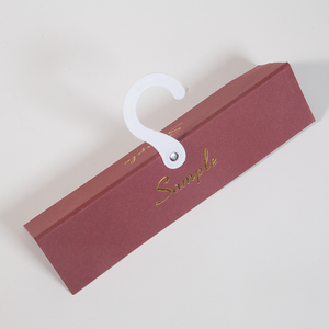 Display Hook Plastic Hanger Supplier Custom Gold Stamping <strong>Texture</strong> <strong>Paper</strong> Hanger for Fabric With Plastic Hook - Product Image 1