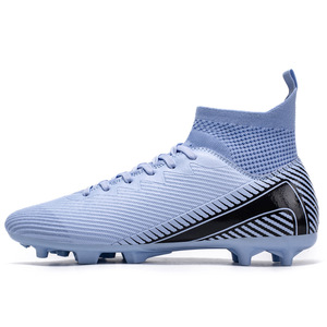 Botas de Fútbol Profesionales para Hombre, Color Azul Claro, de Caña Alta, Tacos FG, Venta al Por Mayor, Personalizables, para Entrenamiento y Partidos Internacionales - Product Image 3