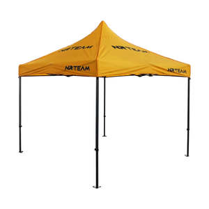 NRTeam Tentes d'extérieur 3x3 Gazebo jaune Cadre en acier résistant au vent Polyester/couverture Oxford 9m largeur 7m 10x15 Logo personnalisé - Product Image 1