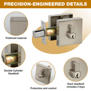 プライバシーセキュリティキー付きシングルシリンダーDeadlockプライベートルームメインエントランスドアロックDeadbolt - Product Image 2