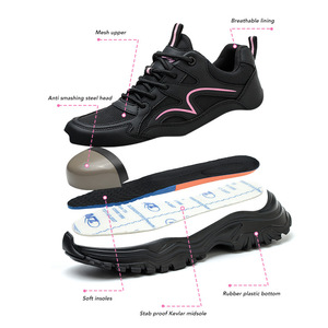 KC821-<span class=keywords><strong>scarpe</strong></span> di sicurezza da <span class=keywords><strong>donna</strong></span> di Design leggero e di marca <span class=keywords><strong>comode</strong></span>, <span class=keywords><strong>scarpe</strong></span> di sicurezza traspiranti da ragazza sportive con suola EVA - Product Image 4