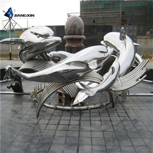 マリンライフ彫刻手作りステンレス鋼イルカ,リゾート & ウォーターフロント景観のためのローミング - Product Image 4