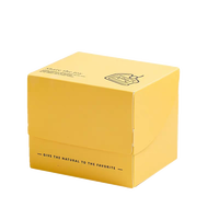 Boîte à pâtisserie jetable écologique de qualité alimentaire, en carton jaune recyclé, pour gâteaux et desserts d'anniversaire, emballage quatre couleurs