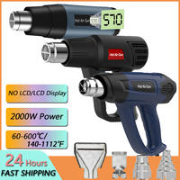 Pistola de Aire Caliente Eléctrica Industrial para Bricolaje, 2000W, Pantalla LCD, Enchufe Europeo, Temperatura Ajustable 300-600°C, Multifuncional, para Termoencogimiento