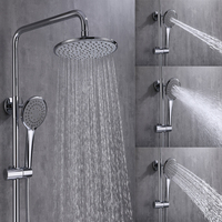 Système de douche mural thermostatique à double pommeau pour salle de bain