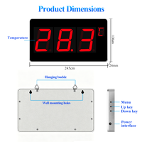 Thermomètre numérique mural en aluminium avec capteur intégré et calibration de température ℃ / ℉   Commutateur commutable pour usage en usine et entrepôt, OEM CE