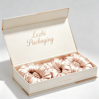 Boîte d'emballage magnétique pour cheveux avec logo personnalisé, recyclable, luxe, cadeau beauté, boîte rigide à couvercle rabattable en papier avec insert
