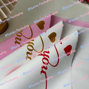 love You Flower Wrapping Paper 20 Sheets a Pack of Korean Waterproof Bouquet Wrapping Paper