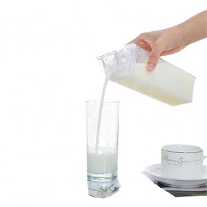 Square Rotatable Leak-Proof <b>Plastic</b> <b>Milk</b> & Beverage Storage <b>Bottle</b> <b>with</b> Lid Party Use Dishwasher Safe Unisex - Product Image 1