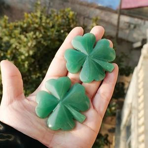 Aventurina <span class=keywords><strong>verde</strong></span> di cristallo naturale lucidato a mano 1 pezzo quadrifoglio incisione pietra <span class=keywords><strong>grezza</strong></span> decorazione per la casa per buona fortuna - Product Image 5