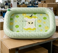Coussin pour animaux de compagnie en soie glacée matelassé à motif pomme, doux, confortable et lavable, pour chat et chien, idéal pour la détente en intérieur