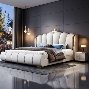 Letti Imbottiti di Alta Qualità, Moderni e Lussuosi, Letti Matrimoniali Queen Size, Mobili per Camera da <span class=keywords><strong>Letto</strong></span>, <span class=keywords><strong>Letto</strong></span> di Design King Size per Casa - Product Image 1