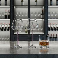 Verre à vin en cristal sans plomb, fait main, personnalisé, motif cygne de dessin animé moderne, de luxe, écologique, cadeau de fête