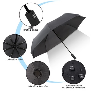 Wholesale Promotional 3 Folding UV Automatic Umbrella for Rain Windproof Sun Parasol Umbrella Custom Umbrella with logo Prints - Product Image 4