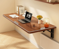 Table pliante murale gain de place en bois, bureau pliable pour poste de travail informatique à domicile