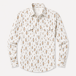 Chemise de cowboy à manches longues pour homme, imprimé géométrique, respirante, en popeline, style printemps - Product Image 3