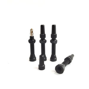 Válvula Presta sin cámara de 55mm de alta calidad, accesorios de bicicleta de aleación de aluminio negro - Product Image 5