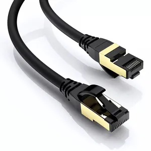 Cat8 Gold Plated Rj45 30awg Pure Copper Cat 8 Ethernet Pvc Cable 3m 5m 10m F/Ftp Patch Cord Network Cable