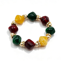 Perles irrégulières multicolores 19*18mm, bijoux en perles acryliques, bracelet pour femmes