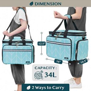Échantillon gratuit : Sac de rangement personnalisé pour fils à tricoter avec couvercle et séparateur intérieur pour aiguilles à tricoter circulaires et droites - Product Image 2